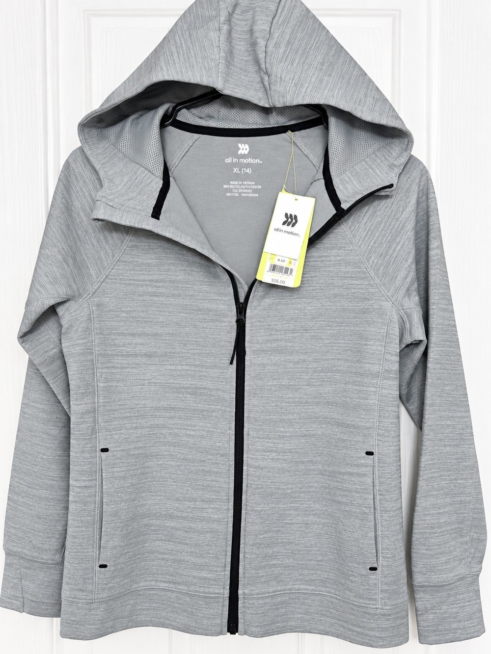 all in motion Light Gray Full-Zip Hooded Utility Jacket